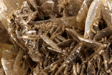 Macro stone Gypsum mineral on white background
