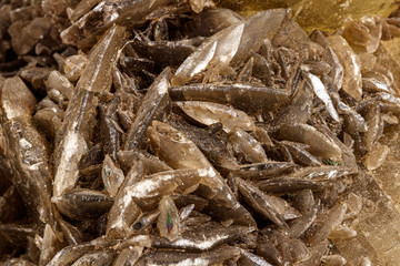 Macro stone Gypsum mineral on white background
