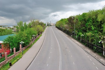 View of Kabanbay Batyr Avenue in Shymkent, Kazakhstan