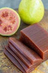 Slices of guava, sweet known by Goiabada, a typical Brazilian sweet common in the state of Minas Gerais in feasts in the month of June and July. Sweet of June party.