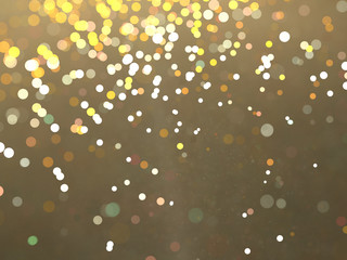 Abstract Illustration - Glowing Yellow Particles, soft shapes with blurred background. Magical fantasy background image, vibrant transparent glowing spots. Colored circles, digital modern artwork.