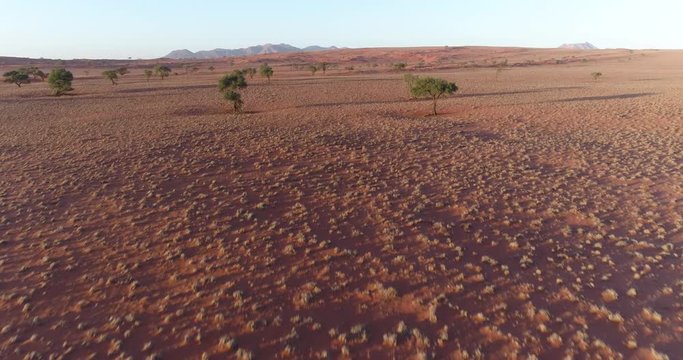High aerial scenery view of the NamibRand Nature Reserve