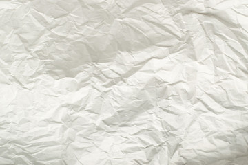 Sheet of White Thin Crumpled Craft Paper Background