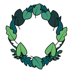 wreath leaves foliage natural white background