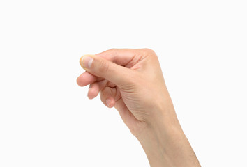 man hand hanging something blank