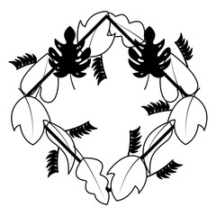 wreath leaves foliage natural white background