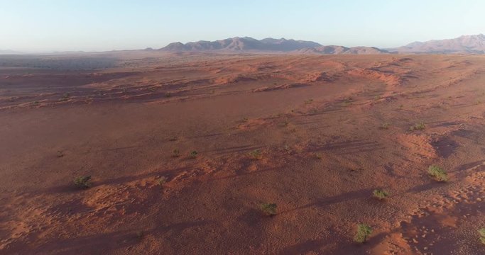 High aerial scenery view of the NamibRand Nature Reserve