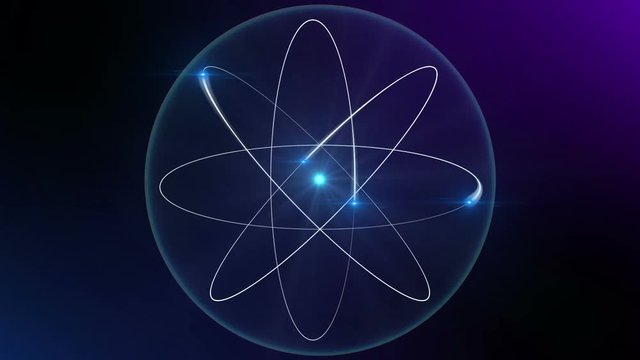 animation of atom 3d model