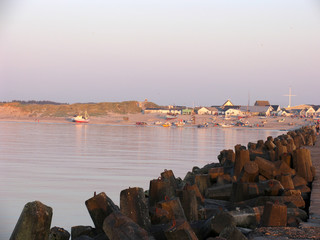 Fischerhafen von Vorupør, Traditionelle Strandfischerei in Vorupør, Jütland, Dänemark