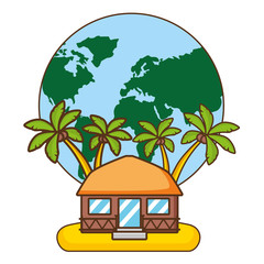 vacations world bungalow palms tree beach