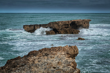 Crashing waves at Robe, South Australia