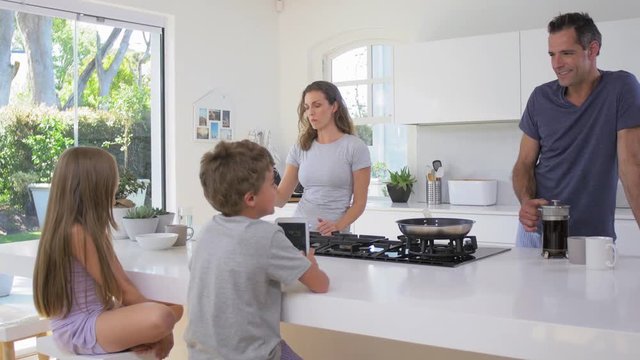 Modern contemporary family kitchen
