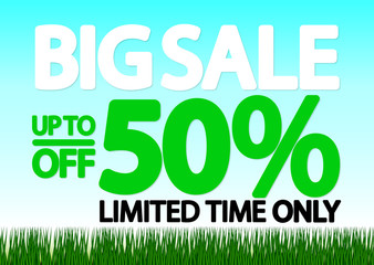 Final Sale up to 50% off, poster design template,  vector illustration