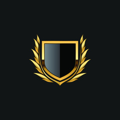 Blank Badge Shield Crest Label Armor Luxury Gold Design Element Template for logo background Card Invitations Decoration Element