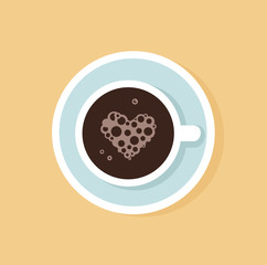 morning coffee love illustration- vector graphic