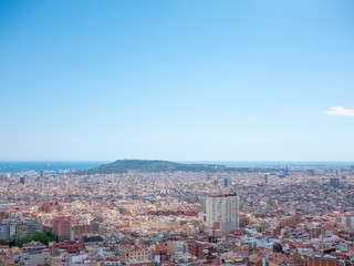 Cityscape view of Barcelona city, Spain.