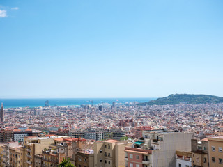 Cityscape view of Barcelona city, Spain.