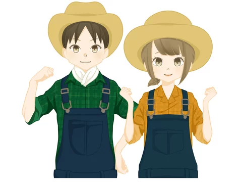 オーバーオール 男女 ガッツポーズ Stock イラスト Adobe Stock オーバーオール 男女 ガッツポーズ Stock イラスト Adobe Stock