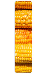 Letter l of the alphabet, with texture of corn