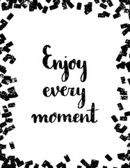 Naklejka premium Hand drawn lettering with inspirational quote and textured frame.