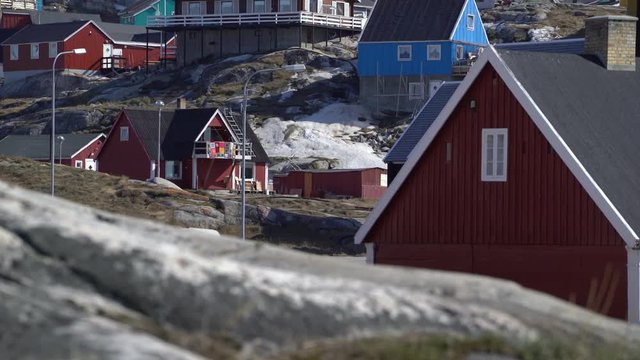 Colurful houses in Ilulissat city, Greenland