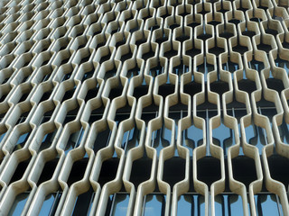 Concrete grille Wall of Historic IBM Building
