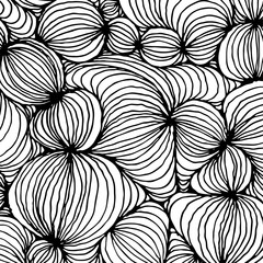 Vector doodle outline abstract ornamental ball stripe background