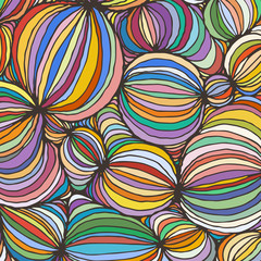 Vector doodle outline abstract ornamental ball stripe background