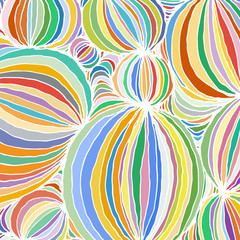 Vector doodle outline abstract ornamental ball stripe background
