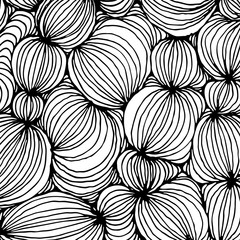 Vector doodle outline abstract ornamental ball stripe background