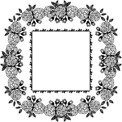 Vector illustration drawing of pattern with flower frame
