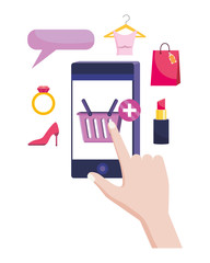 Shopping online icon design vector illustration