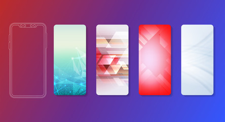 Creative geometric wallpaper mobile. Cool gradients. Future geometric template.Can use for business data report,telephone, presentation, web page, brochure, leaflet, flyer, poster and advertising.