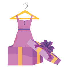 Gift and dress icon design vector illustration