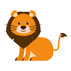 Lion wildlife cute animal cartoon
