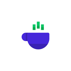work rest icon design. a cup of hot coffee symbol. simple clean professional business management concept vector illustration design.