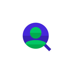 job vacancy looking new worker icon design. employee with magnifying glass for hiring symbol. simple clean professional business management concept vector illustration design.