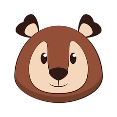 Bear head wildlife cute animal cartoon