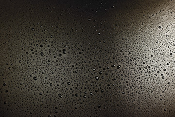 water drop on black background.