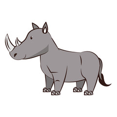 rhino wildlife cute animal cartoon