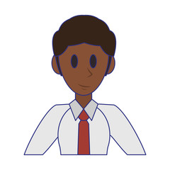 Executive businessman character cartoon blue lines