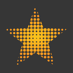 yellow star halftone vector illustration