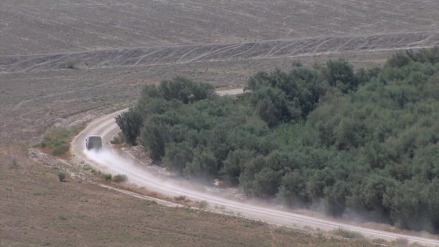 Israeli Army Jeep in patrol  Idf jeep in patrol at Jordan river, dead sea, Israel