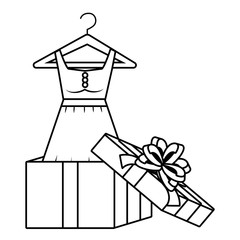 Gift and dress icon design vector illustration