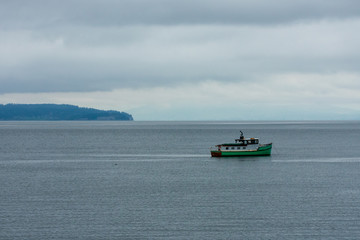 A Boat Anchored Near Coupeville, Washington