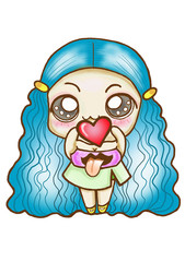 Cartoon Blue hair