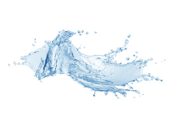 Water splash,water splash isolated on white background,blue water splash,