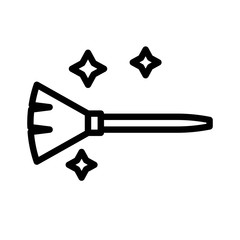 Witch broom vector, Magic related line style icon