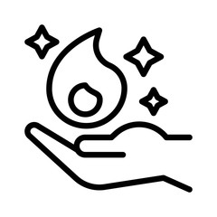 Fire in hand vector, Magic related line style icon