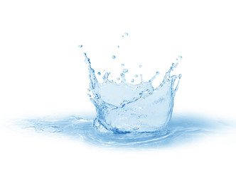 Water splash,water splash isolated on white background,blue water splash,